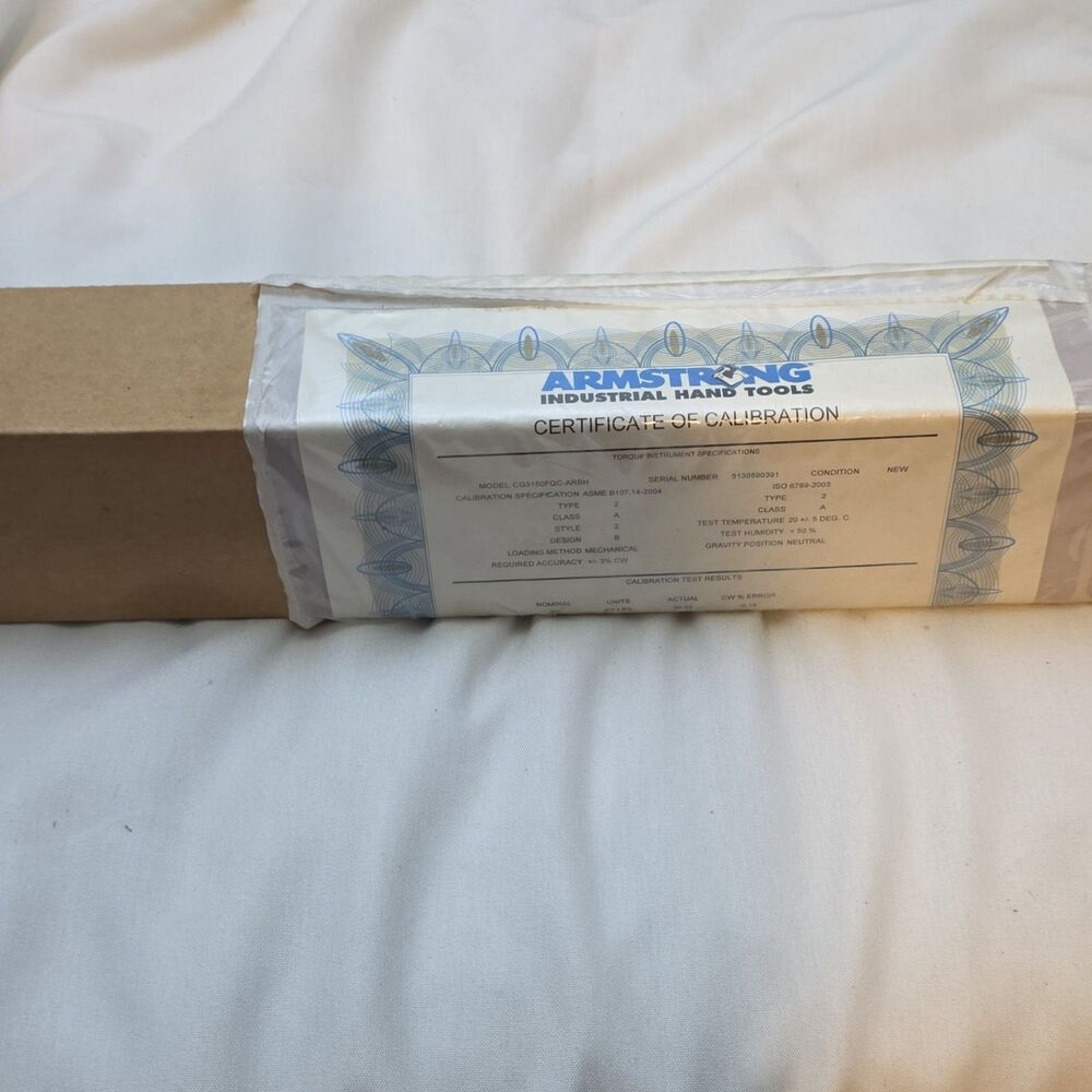 Armstrong 64-085 1/2" Torque Wrench 10-150 ft-lb New Old Stock w/ Cert 2